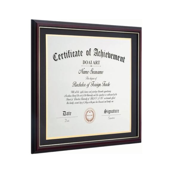 Diploma Frame 14 x 17 With Mat Solid 16 x 20 w/o Mat Wood Display Document/Cert - Picture 3 of 4